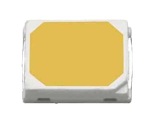 White rectangular electronic button device with a yellow octagonal pad on top.